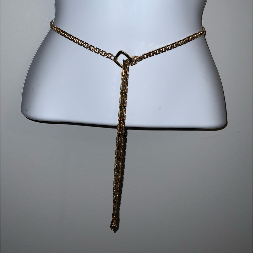 Vintage Flashy Gold Linked Adjustable Retro Belt OS
